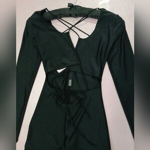 SKIMS Lace-Up Catsuit in Onyx Size Medium